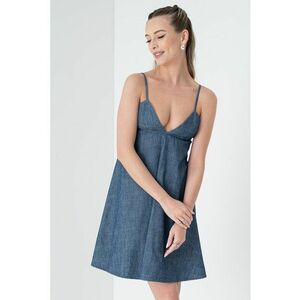 Rochie scurta din denim cu decolteu in V imagine