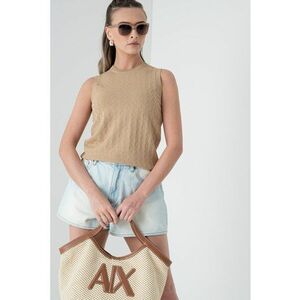 Bluza fara maneci cu decolteu la baza gatului imagine