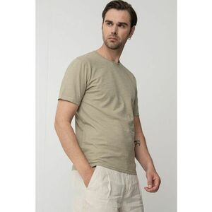 Tricou de bumbac cu decolteu la baza gatului imagine