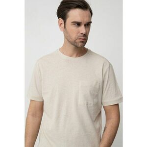 Tricou din amestec de in cu buzunar aplicat pe piept imagine