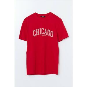 Tricou din bumbac cu imprimeu text imagine