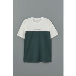 Tricou colorblock cu decolteu la baza gatului imagine