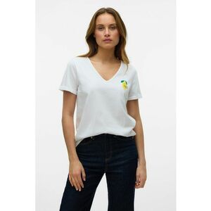 Tricou de bumbac organic cu decolteu in V imagine