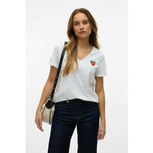 Tricou de bumbac organic cu decolteu in V imagine