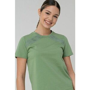 Tricou de bumbac organic cu detalii de dantela Savannah imagine