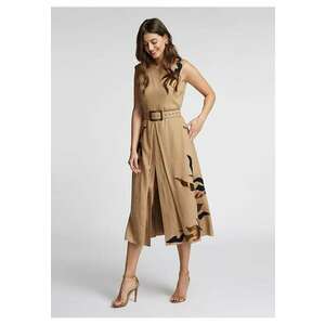 Rochie midi din viscoza cu broderii Argus - Bej imagine
