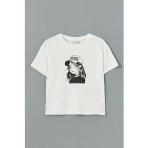 Tricou cu decolteu la baza gatului si imprimeu imagine
