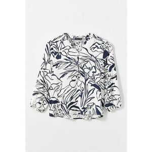Bluza cu model floral si snururi laterale imagine