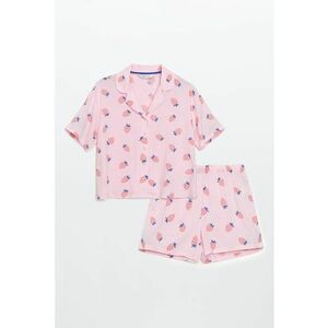 Pijama cu maneci scurte si imprimeu fructat imagine