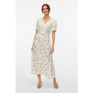Rochie cu model floral si decolteu in V imagine