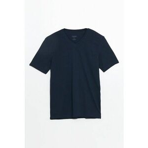 Tricou de bumbac cu decolteu in V imagine