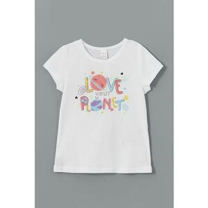 Tricou din bumbac cu imprimeu text imagine