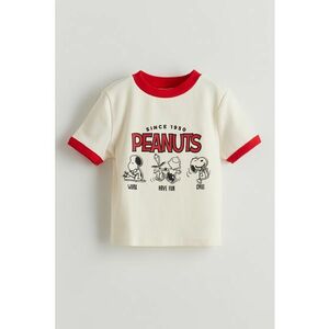 Tricou cu imprimeu alune si decolteu la baza gatului imagine