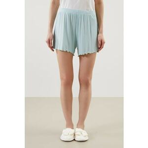 Pantaloni scurti de pijama cu model striat si terminatii valurite imagine