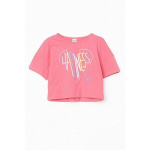 Tricou crop din bumbac cu imprimeu grafic imagine