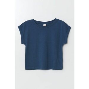 Tricou cu decolteu rotund si maneci rulate imagine