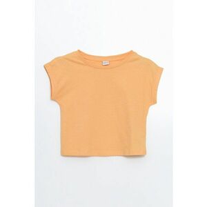 Tricou cu decolteu rotund si maneci rulate imagine