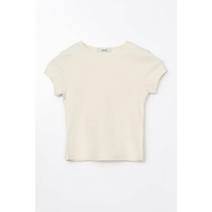 Tricou crop din amestec de bumbac imagine