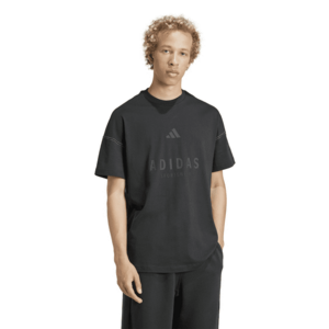 Tricou cu decolteu la baza gatului si imprimeu logo imagine