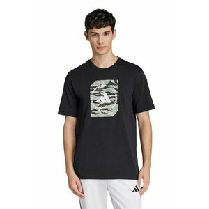 Tricou cu decolteu la baza gatului si imprimeu logo imagine