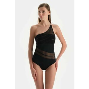 Costum de baie intreg cu garnituri transparente imagine