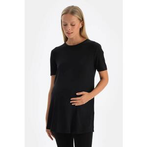 Tricou uni cu decolteu la baza gatului - pentru gravide imagine