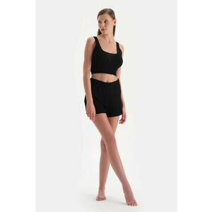 Pantaloni scurti din amestec de modal cu talie inalta imagine