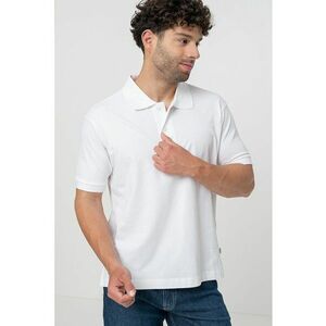 Tricou polo din bumbac cu model uni imagine