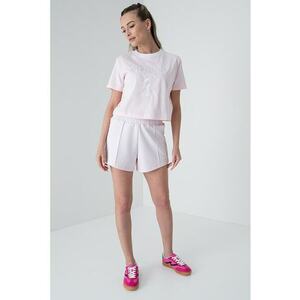 Tricou crop cu broderie logo imagine