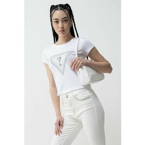 Tricou cu decolteu la baza gatului si logo cu strasuri imagine