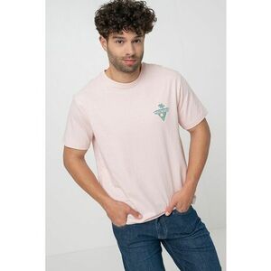Tricou din bumbac cu decolteu la baza gatului si logo imagine