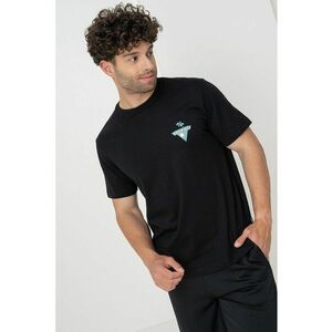 Tricou din bumbac cu decolteu la baza gatului si logo imagine