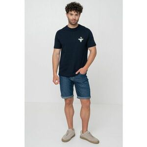 Tricou din bumbac cu decolteu la baza gatului si logo imagine
