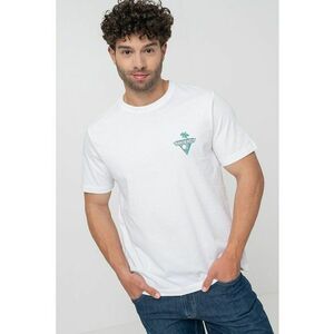 Tricou din bumbac cu decolteu la baza gatului si logo imagine