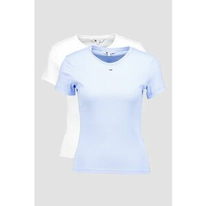 Set de tricouri slim fit cu decolteu la baza gatului - 2 piese imagine