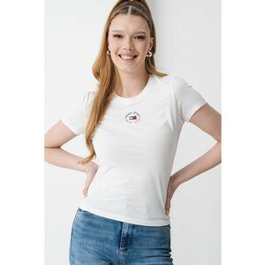 Tricou slim fit cu detaliu logo imagine