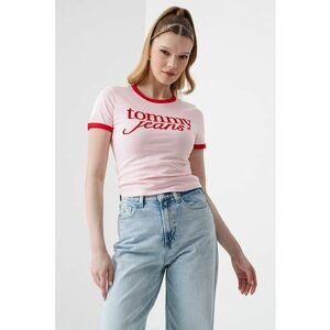 Tricou crop slim fit cu imprimeu logo imagine
