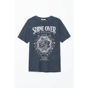 Tricou cu imprimeu si aspect decolorat imagine