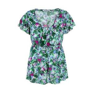 Bluza cu imprimeu floral si talie marcata imagine