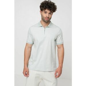 Tricou polo de bumbac organic cu fermoar scurt imagine