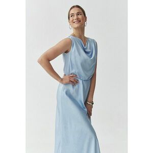 Rochie maxi cu croiala in A si aspect de satin imagine