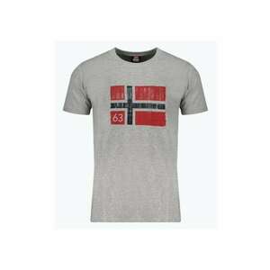 Tricou barbati cu decolteu la baza gatului si imprimeu cu logo imagine