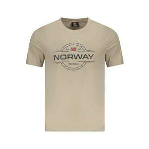 Tricou barbati - cu imprimeu grafic - din bumbac - Regular fit - Bej imagine