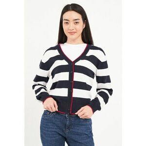 Cardigan cu decolteu in V si model in dungi imagine