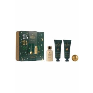 Set Cadou Tis the Season - Toasted Praline & Sweet Vanilla - Crema Maini si Unghii - Crema Corp - Gel de Dus - Bila de Baie - Cutie Metalica cu Print si Capac - 4 articole imagine