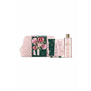 Set Cadou Weekend Escape - Velvet Rose & Peony - Gel de Dus - Crema Maini si Unghii - Burete Exfoliant Corp - Portfard Reutilizabil - 3 articole imagine