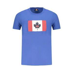 Tricou barbati cu imprimeu - din bumbac - albastru imagine