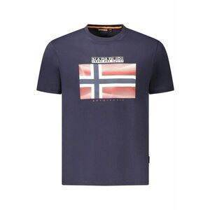 Tricou din bumbac barbati - cu imprimeu cu logo - Regular Fit - Bleumarin imagine