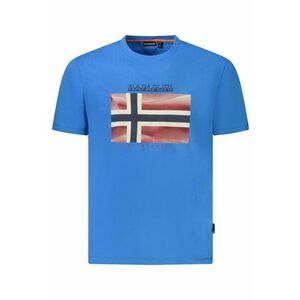 Tricou din bumbac barbati - cu imprimeu cu logo - Regular Fit - Albastru deschis imagine