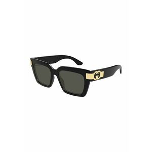 Ochelari de soare dreptunghiulari cu lentile uni - Auriu - Negru - imagine